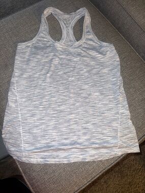 Light Gray Space-Dye Racerback Tank Top